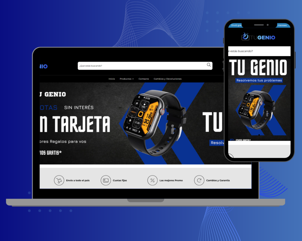 Vista previa de la tienda online tugenio.com especializada en tecnología